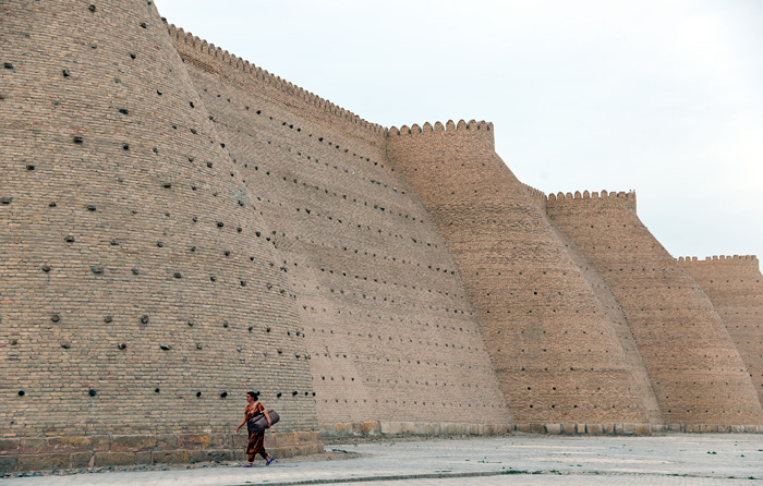 Les murs de la citadelle d'Ark, Boukhara, Ouzbkistan