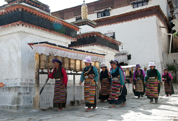 Plerins, monastre de Tashilhunpo, Shigatse, Tibet, Chine
