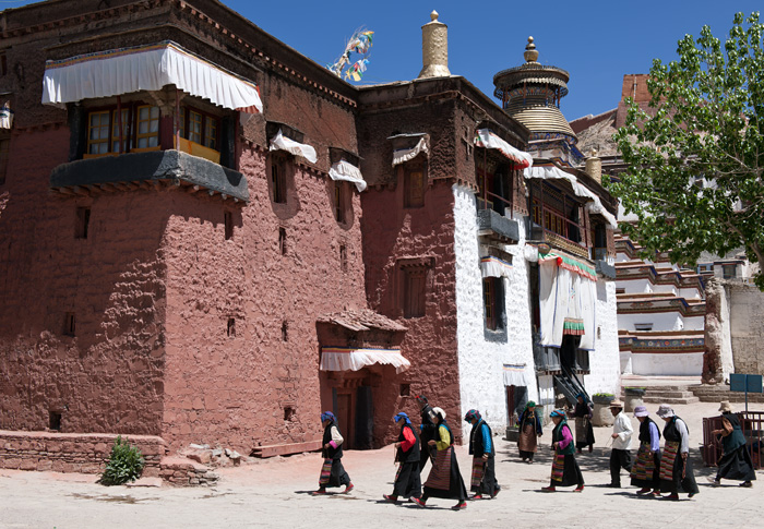 Plerins, monastre Pelkor Choide, Gyantse, Tibet, Chine