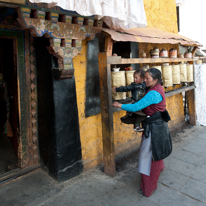 Moulins  prire, temple du Jokhang, Lhassa, Tibet, Chine
