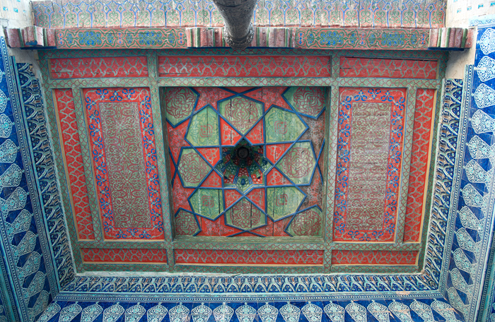 Plafond, Palais Tosh Hovli, Itchan Kala, Khiva, Ouzbkistan