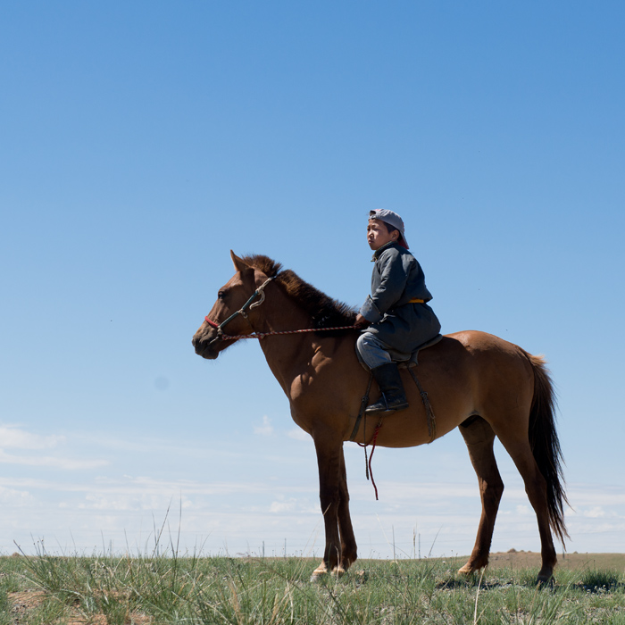 Jeune berger sur son cheval, Mongolie centrale