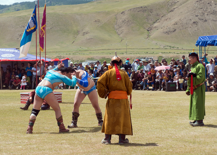 Lutte mongole au Naadam, Kharkhorin, Mongolie