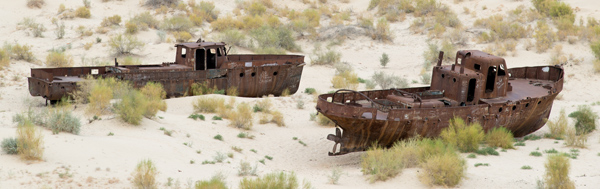 Cimentire des bateaux, Moynaq, mer Aral