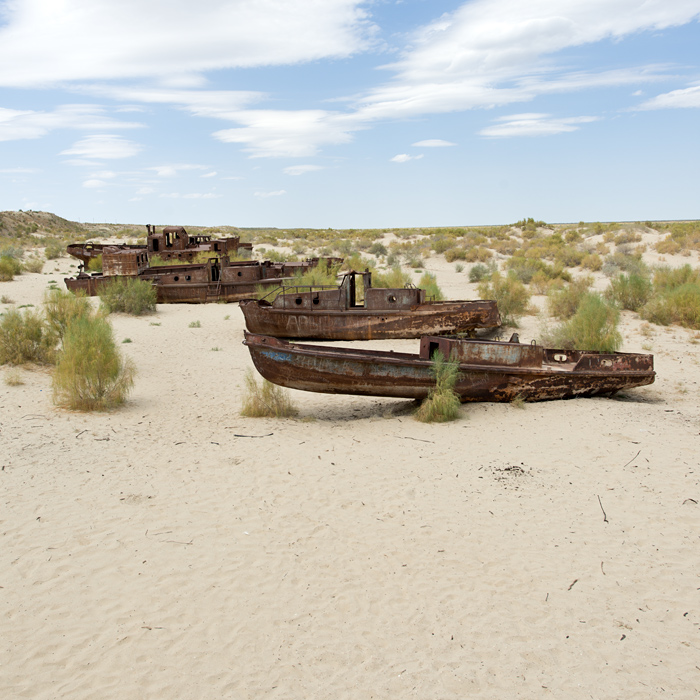 La mer Aral assche, le cimetire des bateaux, Moynaq, Ouzbkistan