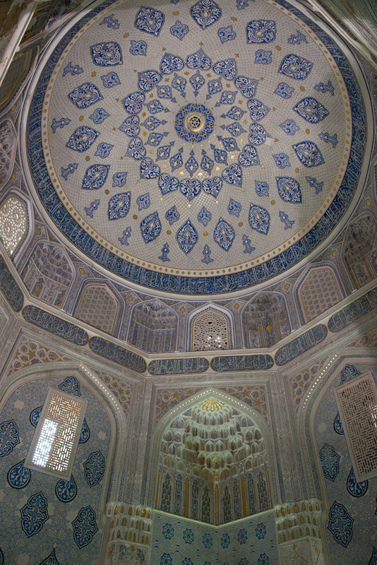 Dme, ncropole de Shah-I-Zinda, Samarkand (ou Samarquande), Ouzbkistan,