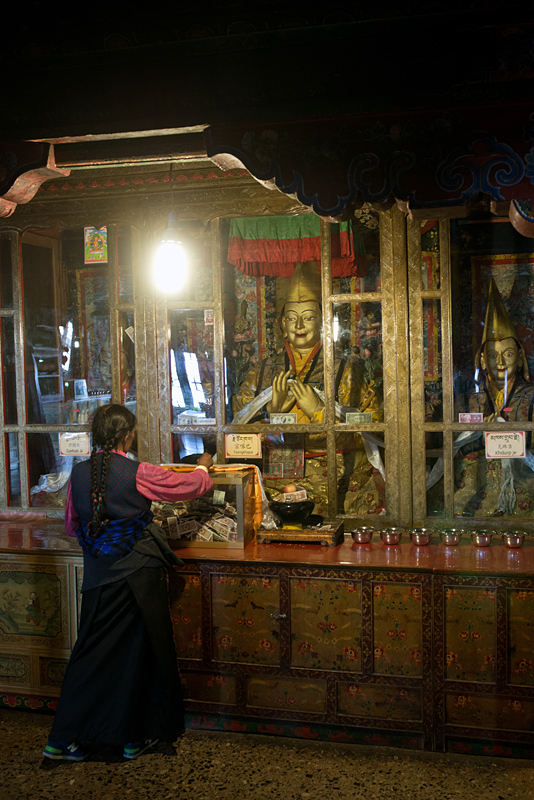 Offrande, monastre de Drepung, Lhassa, Tibet, Chine,