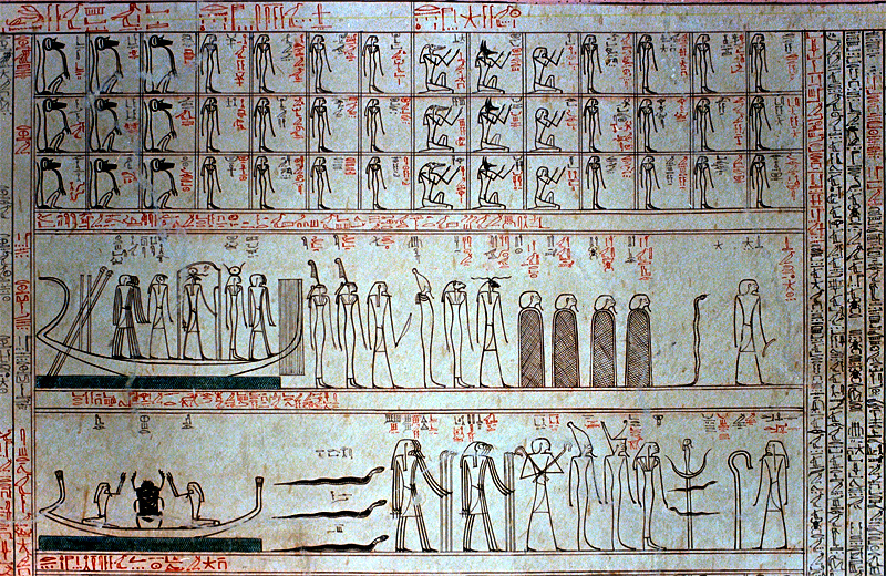 Fresques peintes, tombeau de Toutmsis III, valle des Rois, Louxor, Egypte