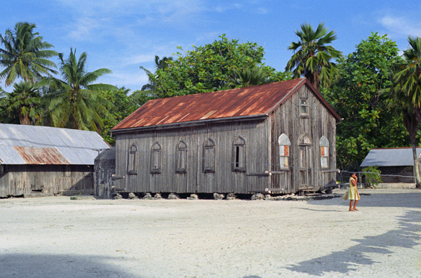L'glise, construite par William Marsters, atoll de Palmerston
